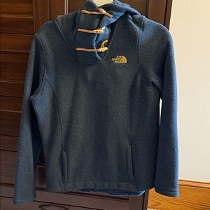 The North Face Navy Hoodie with Tan Toggles
